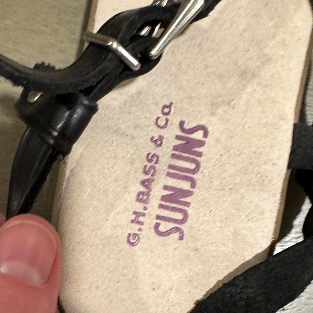 G.H. Bass & Co. Black Margie Strappy Slingback Sunjuns Sandals size 9 - Picture 2 of 4